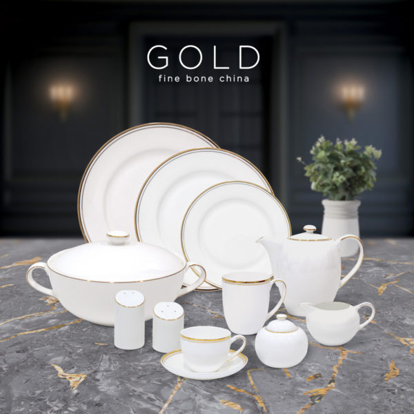 CHARLES MILLEN Signature Collection 6/8/10pax Family Dining Set – GOLD - Image 2