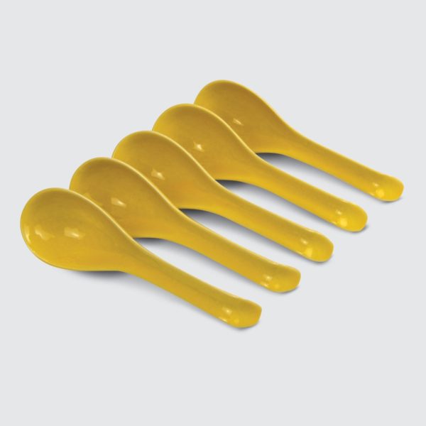 TSURU Japanese Tableware 1.88x6.5" Noodle Spoon (Yellow)