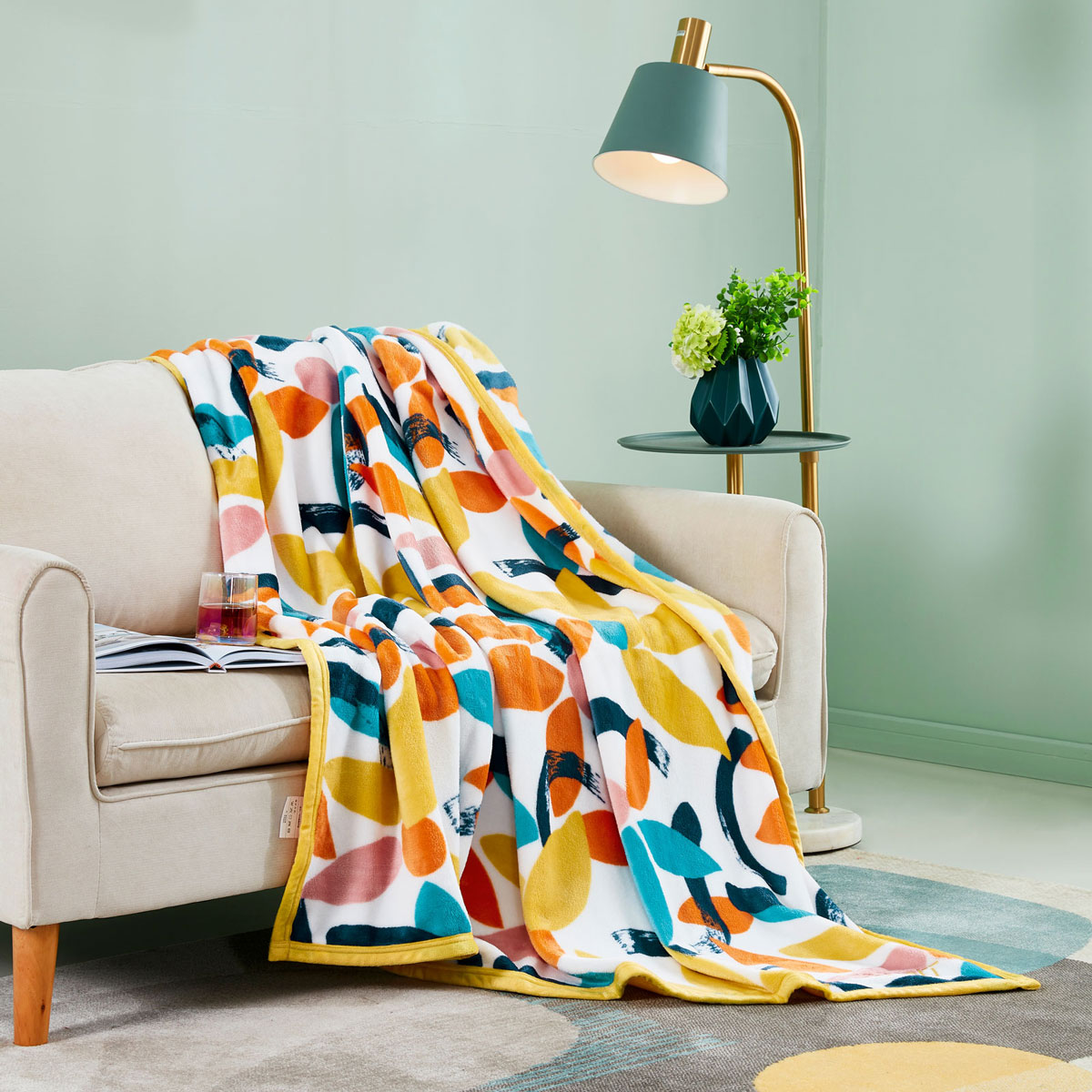 ESPRIT HOME Printed Flannel Fleece Blanket – AFRONSO - RizonHome