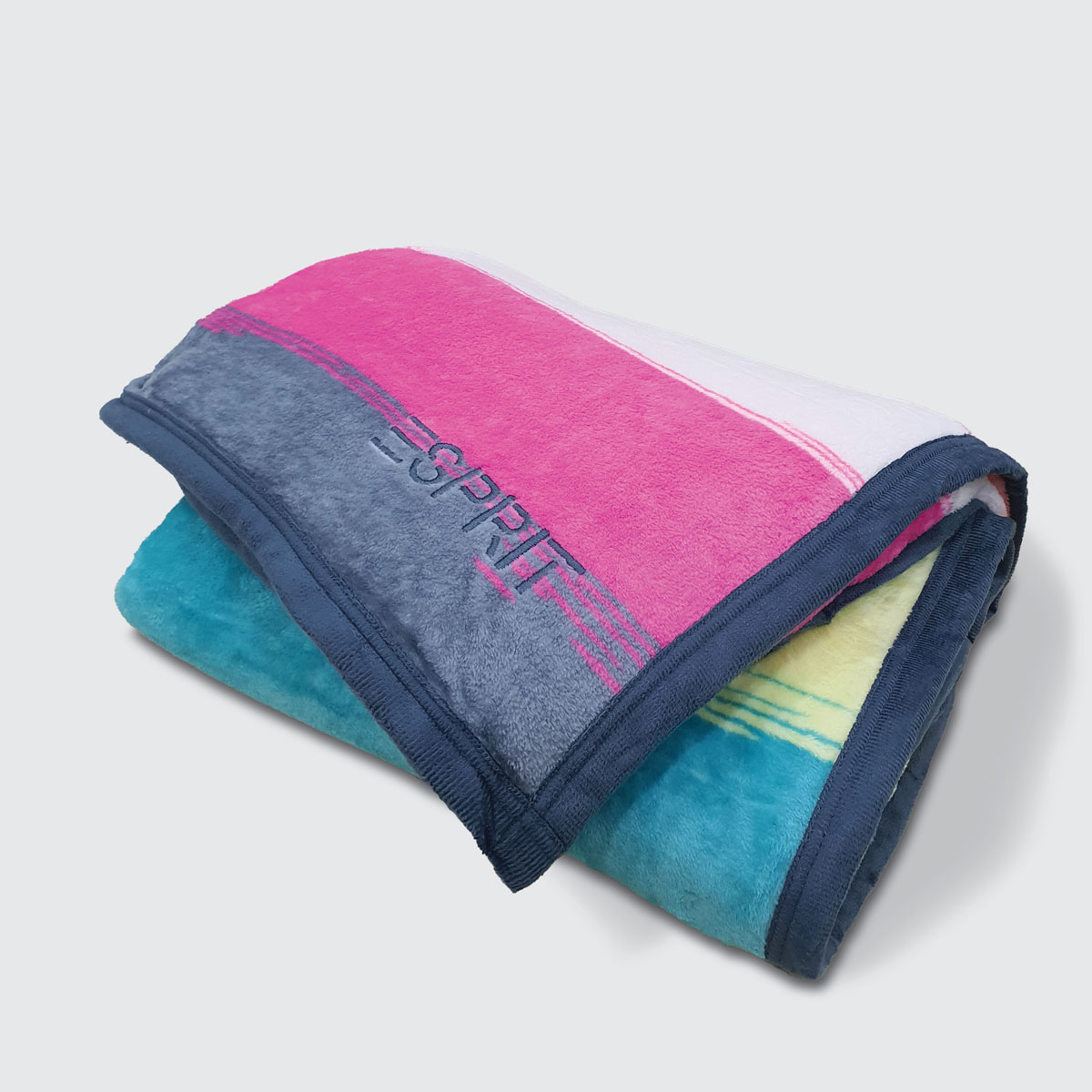 ESPRIT HOME Printed Flannel Fleece Blanket – CRAYON STRIPES