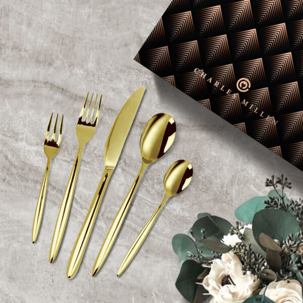 CHARLES MILLEN Signature Cutlery ADELIA Gold Mirror Finish