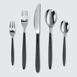 CHARLES MILLEN Signature Cutlery ADELIA Stainless Steel Mirror Finish with Black Handle