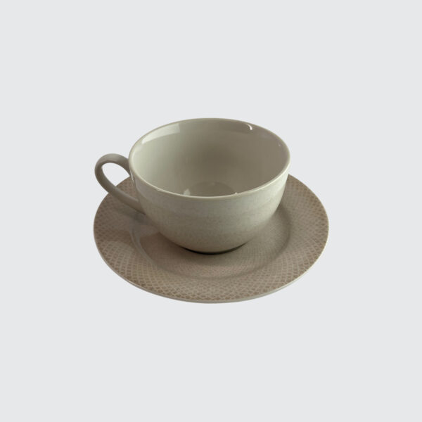 SOIRÉE by CHARLES MILLEN CHIQUE Tableware 220ml Tea/Coffee Cup & Saucer (Beige) - ARCADIA