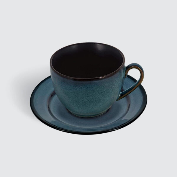 SOIRÉE by CHARLES MILLEN CHIQUE Tableware 220ml Tea/Coffee Cup & Saucer (Blue) - CANDÉRE