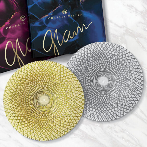CHARLES MILLEN Signature Collection Glass Charger/Accent Plate – SOLEIL (GLAM series)