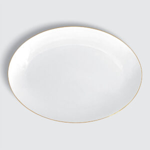 CHARLES MILLEN Signature Fine Bone China Collection 14" Coupe Oval Serving Plate – GOLD