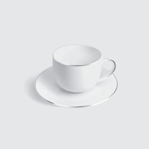CHARLES MILLEN Signature Fine Bone China Collection Tea/Coffee Cup & Saucer (260ml) – PLATINUM