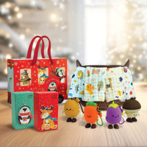 THE GANG 100% Gauze Cotton 6-Ply Printed Face Towel + Veggie Pouch Gift Set – THE SQUARD