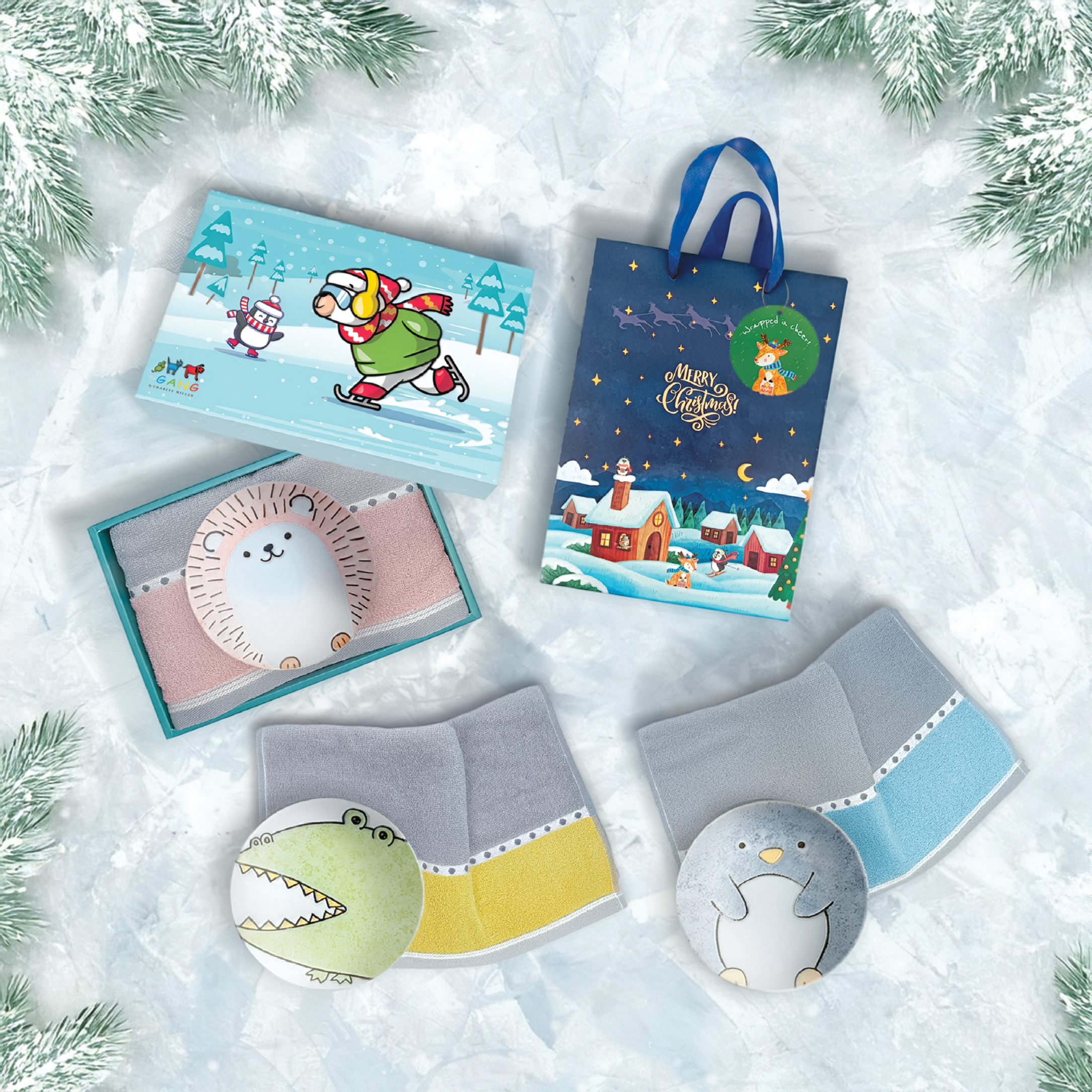 THE GANG 100% Premium Cotton Hand Towel + Animal Dish Gift Set – THE CLIQUE