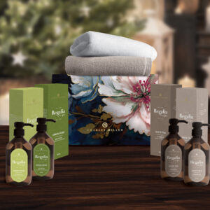 CHARLES MILLEN Signature Collection REGALIA Tea SPA Bath Essentials Showel Gel & Shampoo + 1 Piece LOFT Sports Bath Towel Gift Set - REBLISS