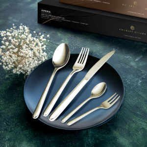 CHARLES MILLEN Signature Collection 20pc/30pc Cutlery Set in Gift Box (Champagne Gold) – OPERA