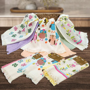 MILTON HOME Studio 2 Piece Muti-Purpose Tea Towel Set - Amie (Flower/Owl/Butterfly)